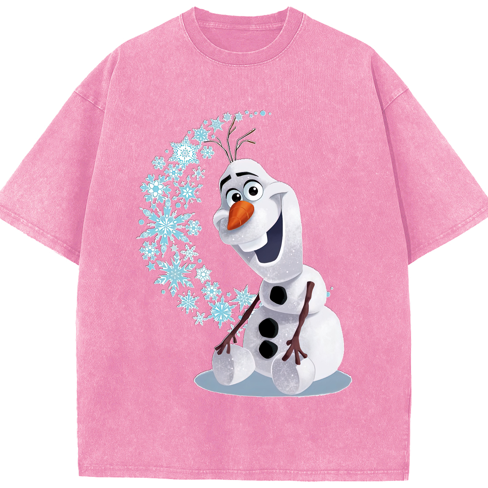（画像用） アナと雪の女王 アンナ エルサ Frozen Anna Elsa 綿100% ヴィンテージ風 半袖Tシャツ（フロントプリント）